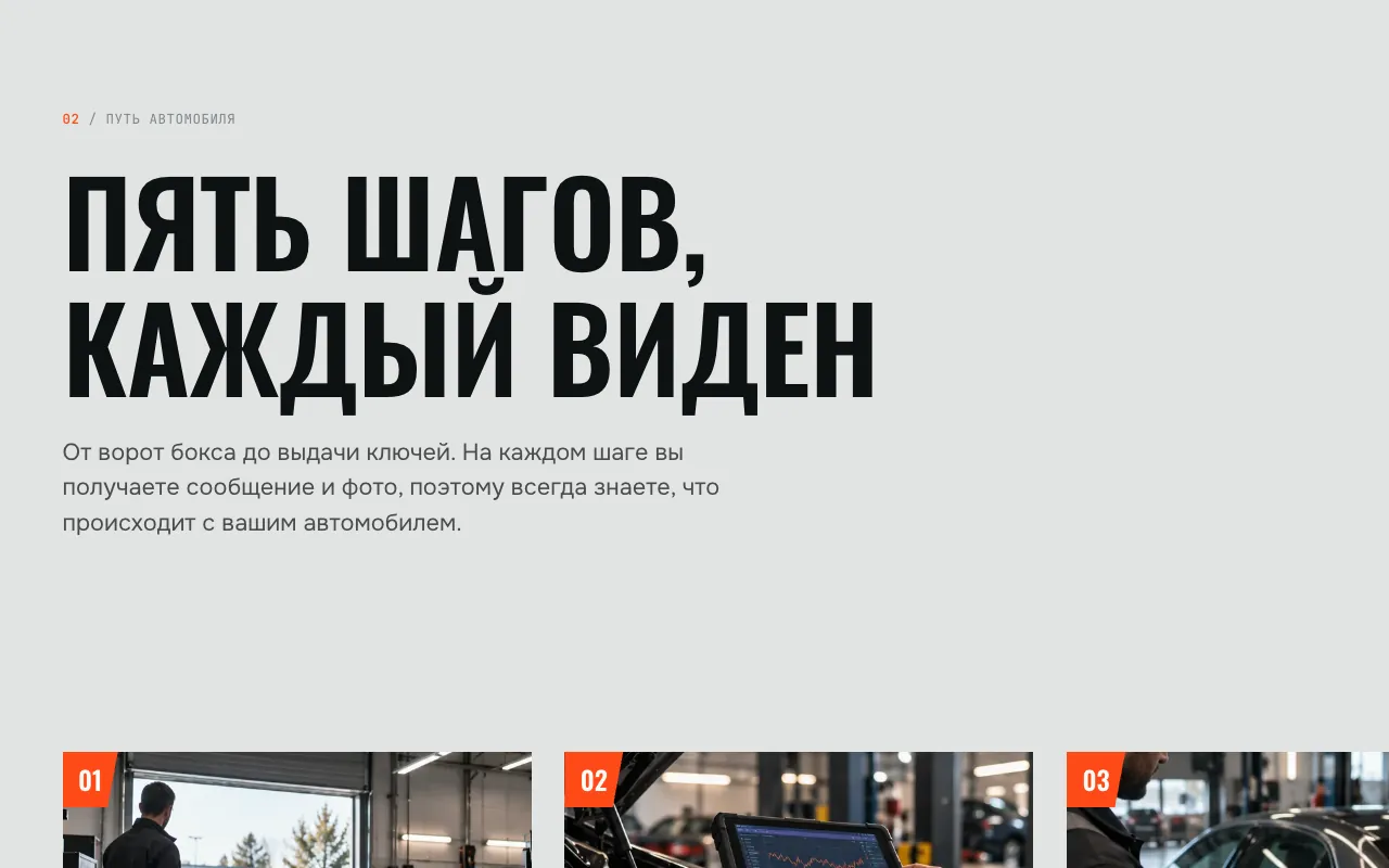 «Пять шагов»: заголовок и начало горизонтальной ленты