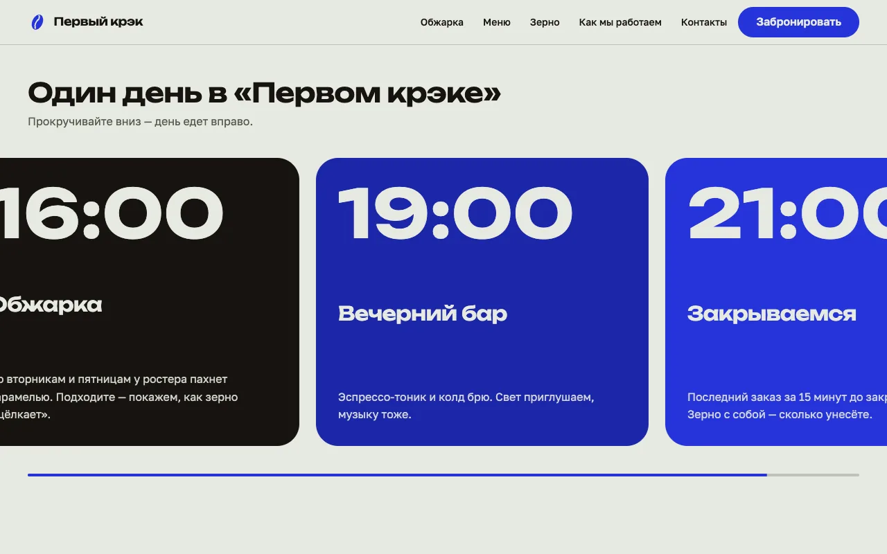 Конец ленты: вечер и закрытие, полоса показывает прогресс