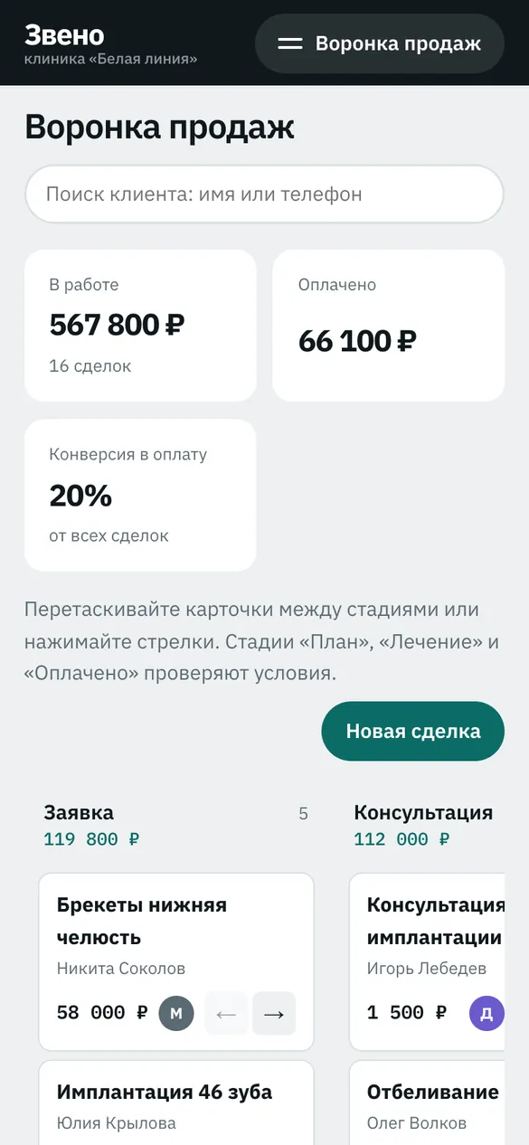 Телефон: воронка
