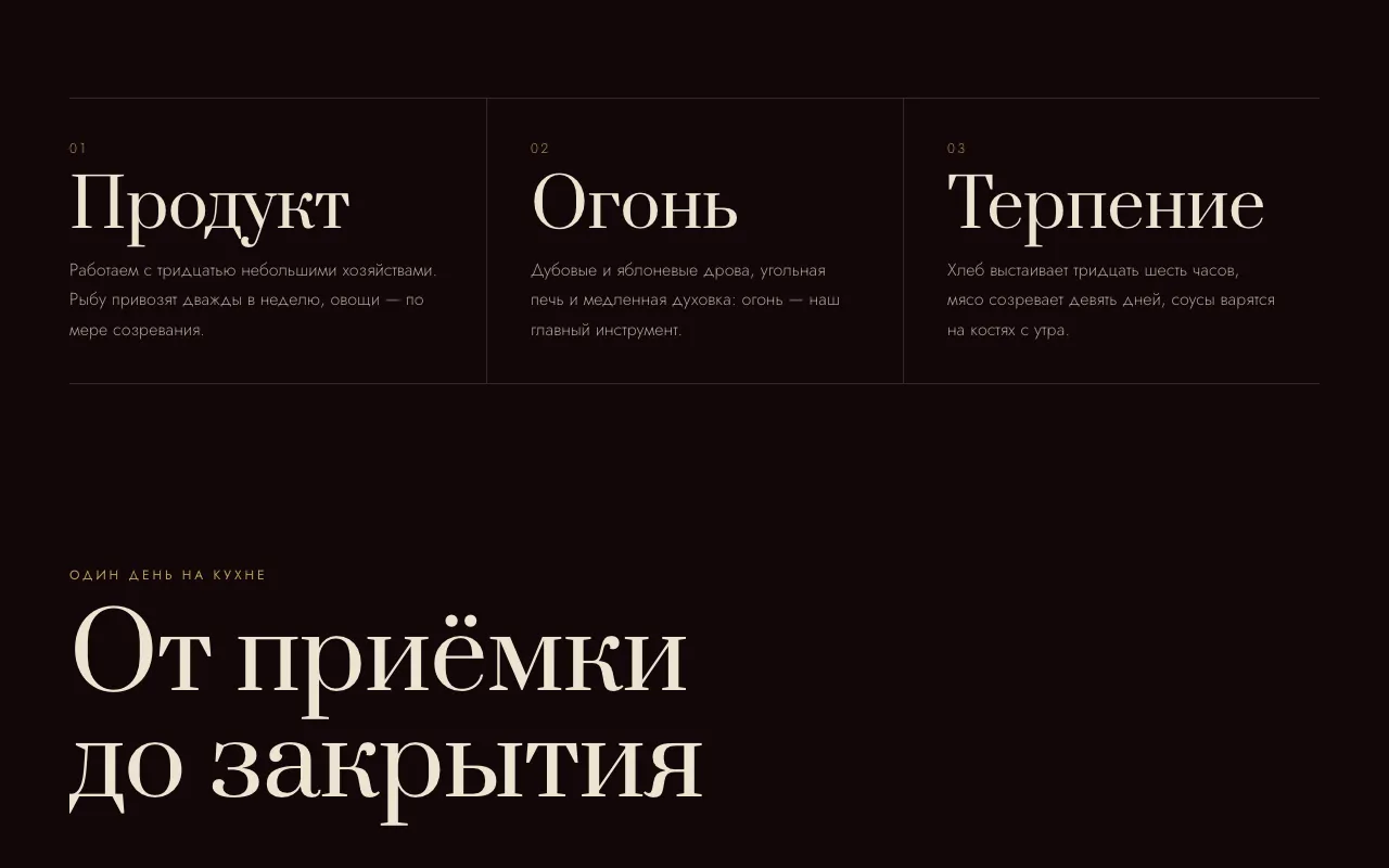 Три принципа кухни: продукт, огонь, терпение